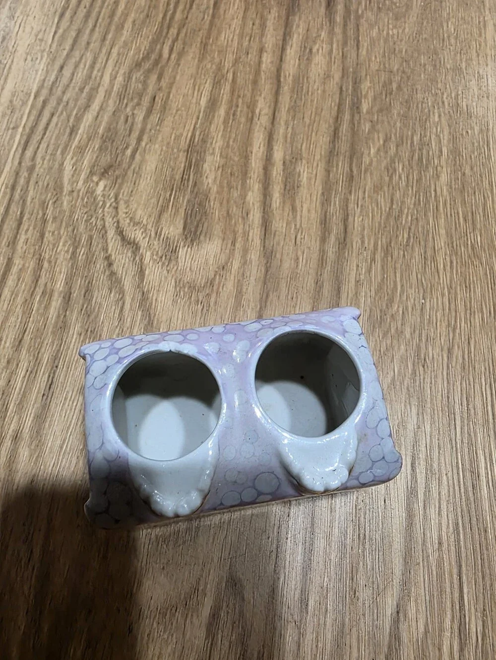 Ceramic Skull Salt & Pepper Shakers - Lavender Bubble Glaze